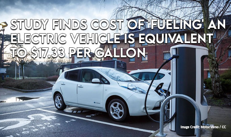 Study Finds Cost Of 'Fueling' An Electric Vehicle Is Equivalent To $17.33 Per Gallon