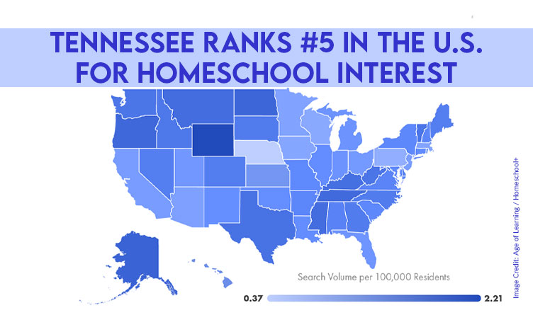 Tennessee Ranks #5 In The U.S. For Homeschool Interest