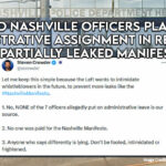 7 Metro Nashville Officers Placed On Administrative Assignment In Response To Partially Leaked Manifesto