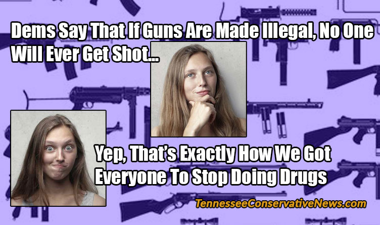 Dems Say That If Guns Are Made Illegal, No One Will Ever Get Shot... Yep, That’s Exactly How We Got Everyone To Stop Doing Drugs - Meme