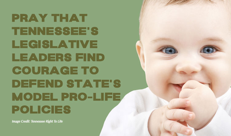 Pray That Tennessee's Legislative Leaders Find Courage To Defend State's Model Pro-Life Policies