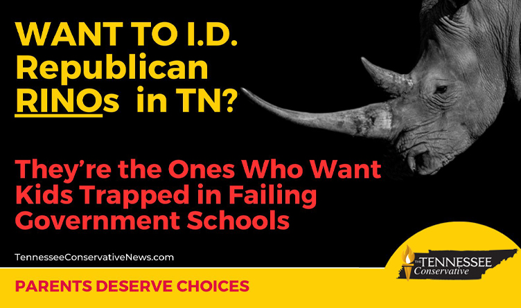 Want To I.D. Republican RINOs In Tennessee? They're The Ones Who Want Kids Trapped In Failing Government Schools. The Tennessee Conservative - TennesseeConservativeNews.com - Meme - Parents Deserve Choices.