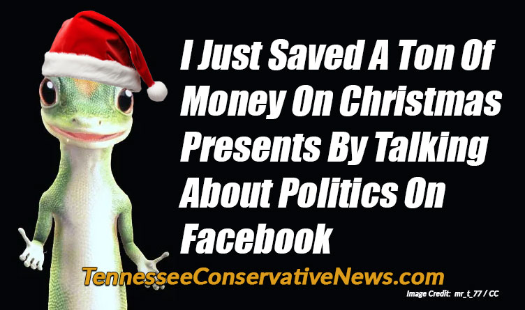 I Just Saved A Ton Of Money On Christmas Presents By Talking About Politics On Facebook - Geico Gecko Meme