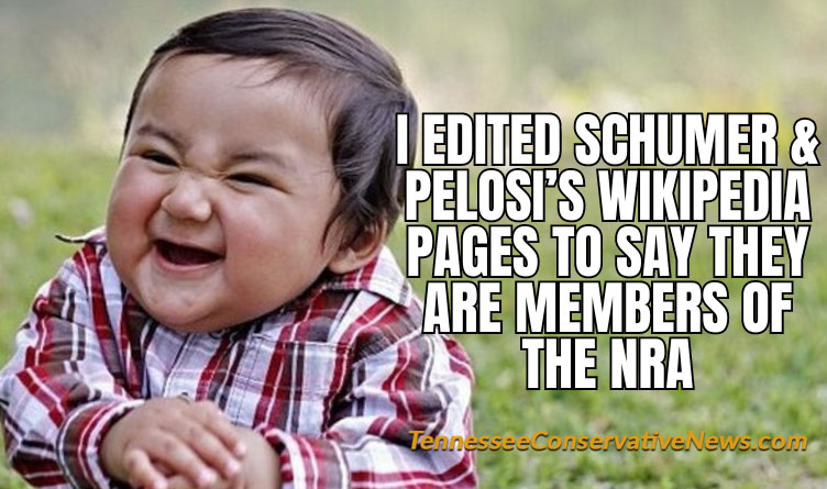 I Edited Schumer And Pelosi's Wikipedia Pages To Say They Are Members Of The NRA - Evil Asian Toddler Meme
