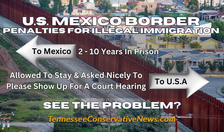 U.S. Mexico Border Penalties for illegal immigration - To Mexico 2 - 10 Years In Prison To U.S.A Allowed To Stay & Asked Nicely To Please Show Up For A Court Hearing See the problem? - Meme