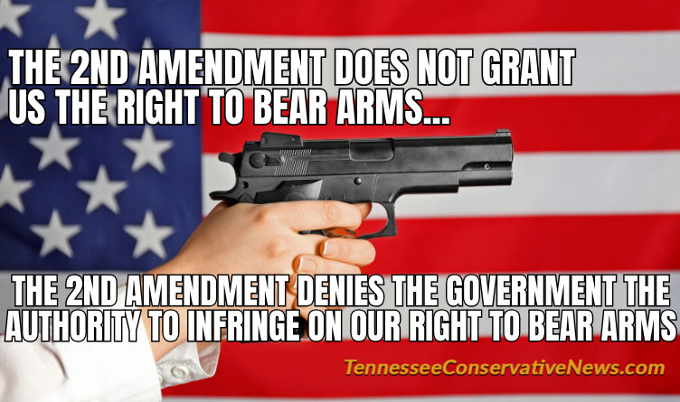 The 2nd Amendment Does Not Grant Us The Right To Bear Arms... The 2nd amendment denies The Government The Authority To Infringe On Our Right To Bear Arms - Meme