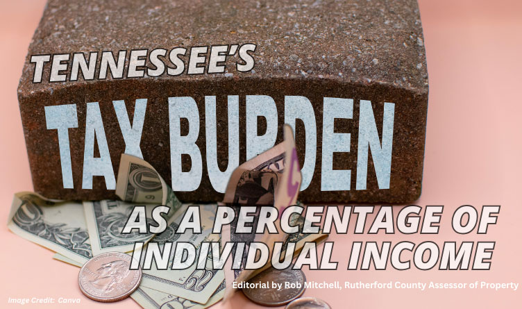 Tennessee's Tax Burden As A Percentage Of Individual Income