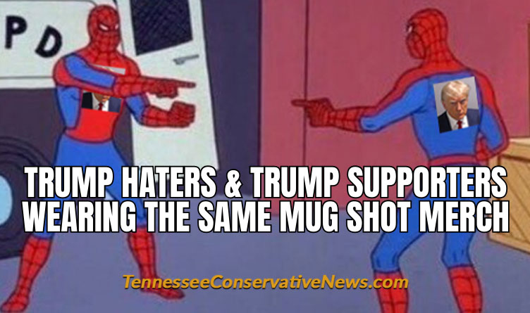 Trump Haters & Trump Supporters Wearing The Same Mug Shot Merch - double Spider-man meme