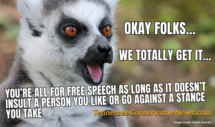 Okay Folks... We Totally Get It... You’re All For Free Speech As Long As It Doesn’t Insult A Person You Like Or Go Against A Stance You Take - Meme