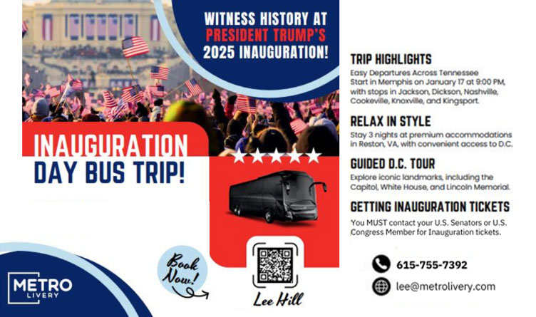 2025 Trump Inauguration Day Bus Trip – Making Stops Across Tennessee!