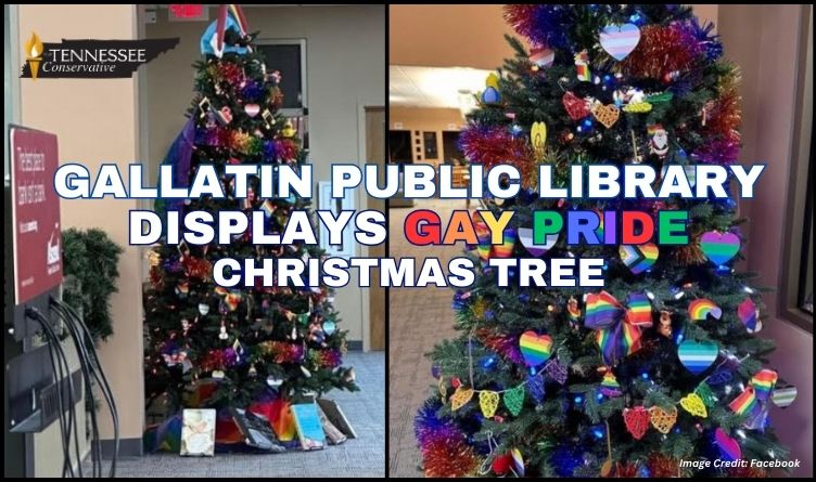 Gallatin Public Library Displays Gay Pride Christmas Tree