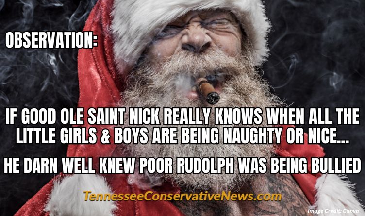 Observation: If Good Ole Saint Nick Really Knows When All The Little Girls & Boys Are Being Naughty Or Nice... He Darn Well Knew Poor Rudolph Was Being Bullied - Meme