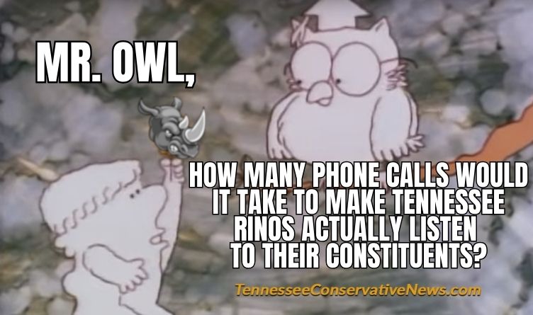 Mr. Owl, How Many Phone Calls Would It Take To Make Tennessee RINOs Actually Listen To Their Constituents? - Meme