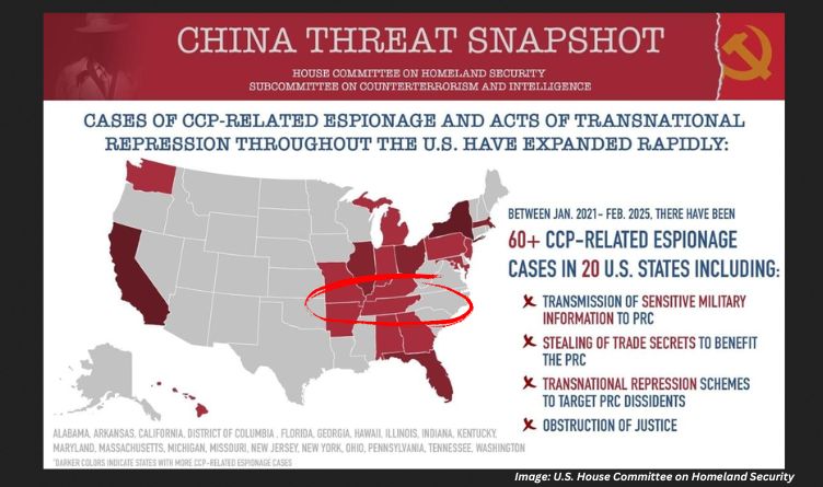 Tennessee Included In Report Outlining 60 Chinese Espionage Cases, 224 Espionage Incidents In 3 Years