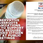 Conservative Grassroots Organizations Urged To Support Bill To Require Enhanced Citizen Input At Public Meetings