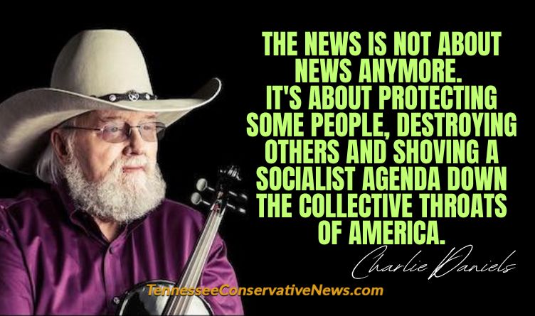 The news is not about news anymore. It's about protecting some people, destroying others and shoving a socialist agenda down the collective throats of America. ~ Charlie Daniels Quote Meme