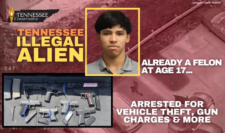 Tennessee Illegal Alien, Already A Felon At Age 17, Arrested For Vehicle Theft, Gun Charges & More