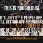 This Is Ridiculous! It’s July 8th & People Are Still Setting Off Fireworks. One Of ‘Em Almost Caught My Christmas Decorations On Fire. - Meme