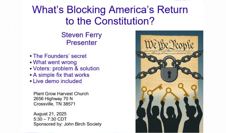 What’s Blocking America’s Return To The Constitution?