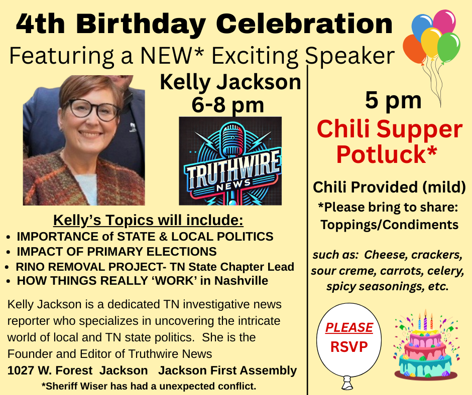 We the People of West TN 4th Birthday Celebration & Chili Potluck