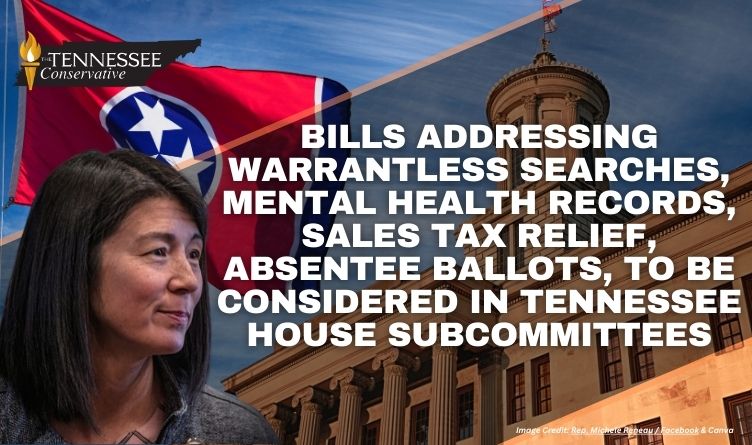 Bills Addressing Warrantless Searches, Mental Health Records, Sales Tax Relief, Absentee Ballots, To Be Considered In Tennessee House Subcommittees