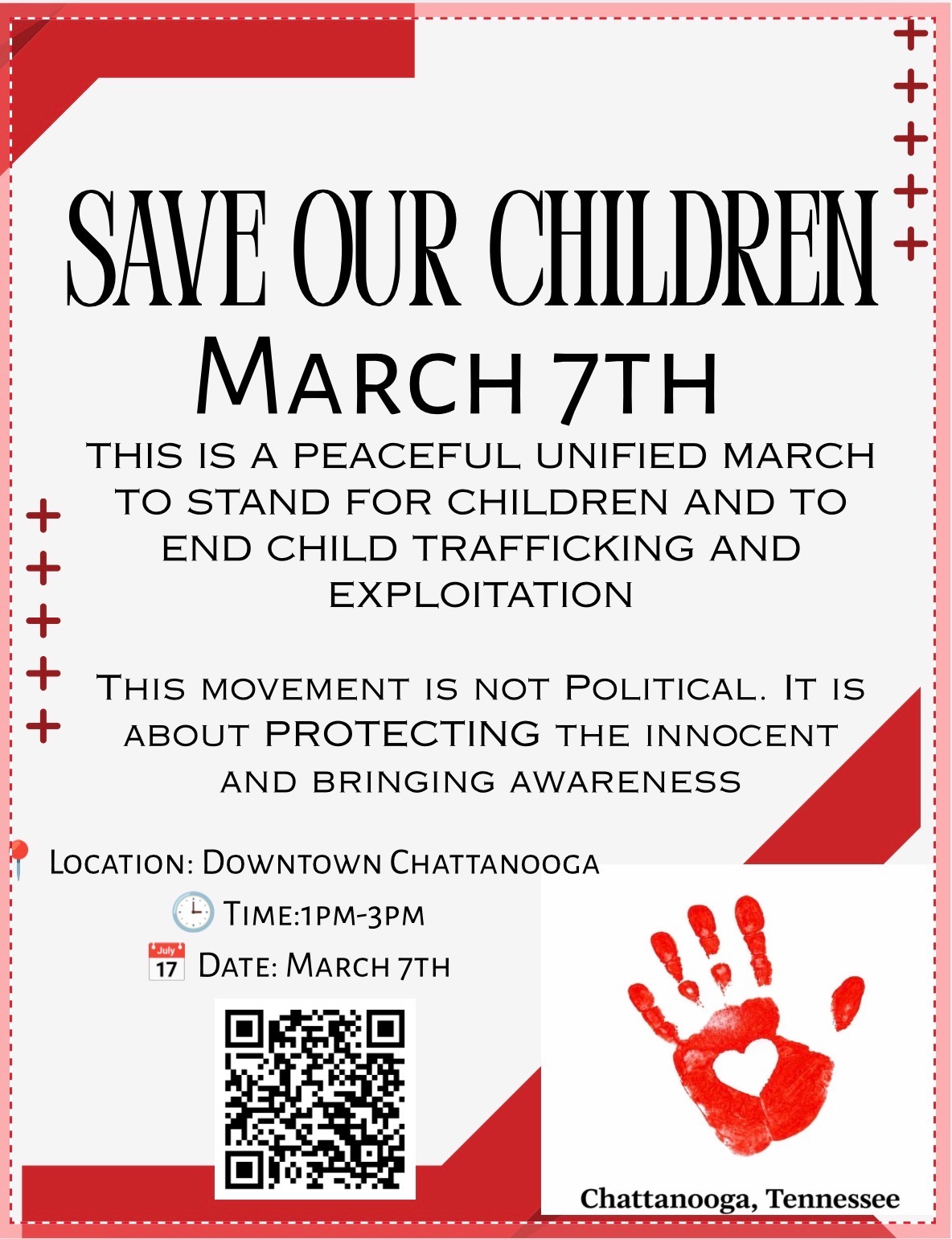 SAVE OUR CHILDREN - Peaceful Unified March To Stand For Children & To End Child Trafficking & Exploitation