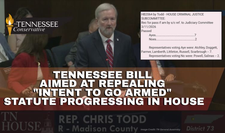 Tennessee Bill Aimed At Repealing Intent To Go Armed Statute Progressing In House