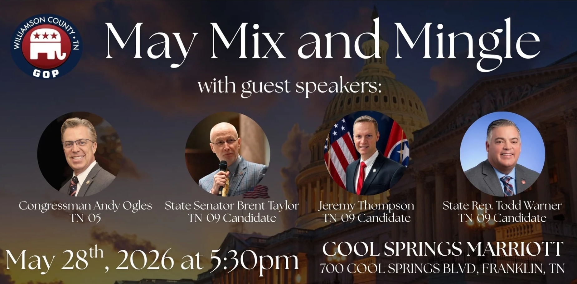 Williamson County Republican Party To Host Congressional  Candidates At Monthly Mix & Mingle