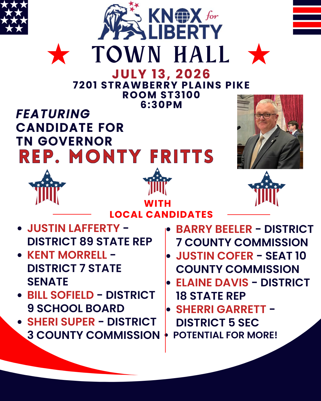 Knox for Liberty Hosts 2026 Candidate Town Hall