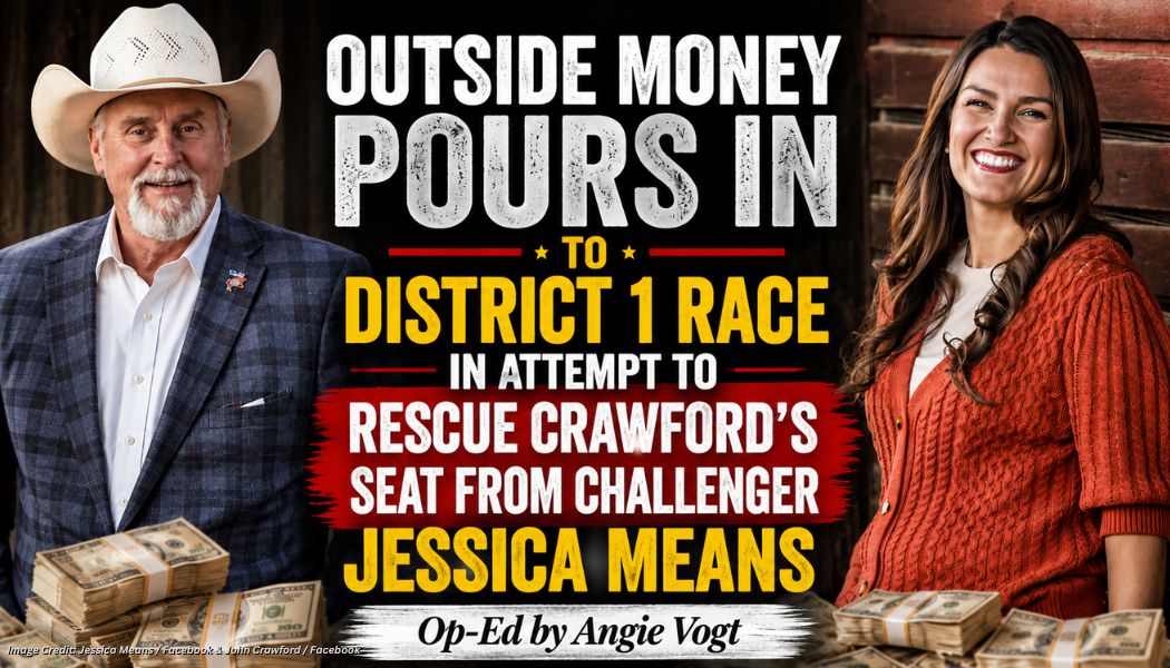 Outside Money Pours In To District 1 Race In Attempt To Rescue Crawford's Seat From Challenger Jessica Means (Op-Ed By Angie Vogt)